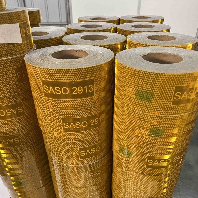 Металлизированная светоотражающая лента SASO 2913 желтого цвета для Саудовской Аравии с алюминиевым покрытием