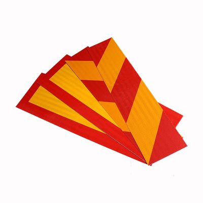 Хорошая цена Желтый и красный полосатый алюминиевый рефлектор рефлекторный шевронный наклейка для тяжелых грузовиков онлайн